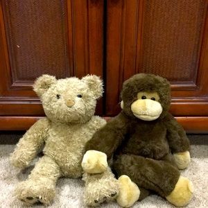 ❣️ BUILD-A-BEAR ❣️ COLLECTION SUPER CUTE BEAR AND ADORABLE MONKEY LOT ( NWOT ) .